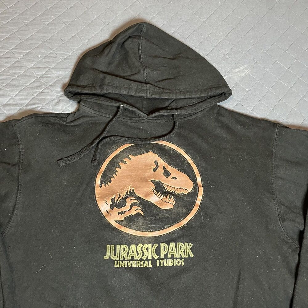 Jurassic Park Universal Studios Hoodie Sweatshirt Pullover Black Men No Size‎ - Picture 3 of 10